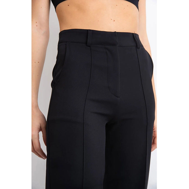 Pantalones rectos ajustados flexible