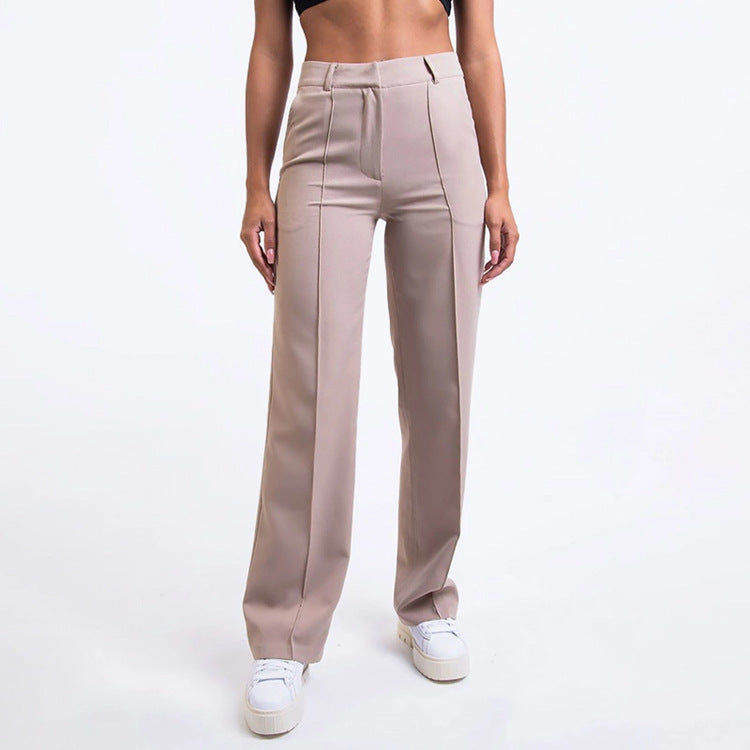 Pantalones rectos ajustados flexible