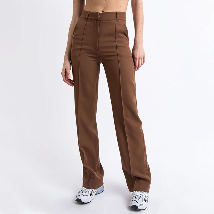 Pantalones rectos ajustados flexible