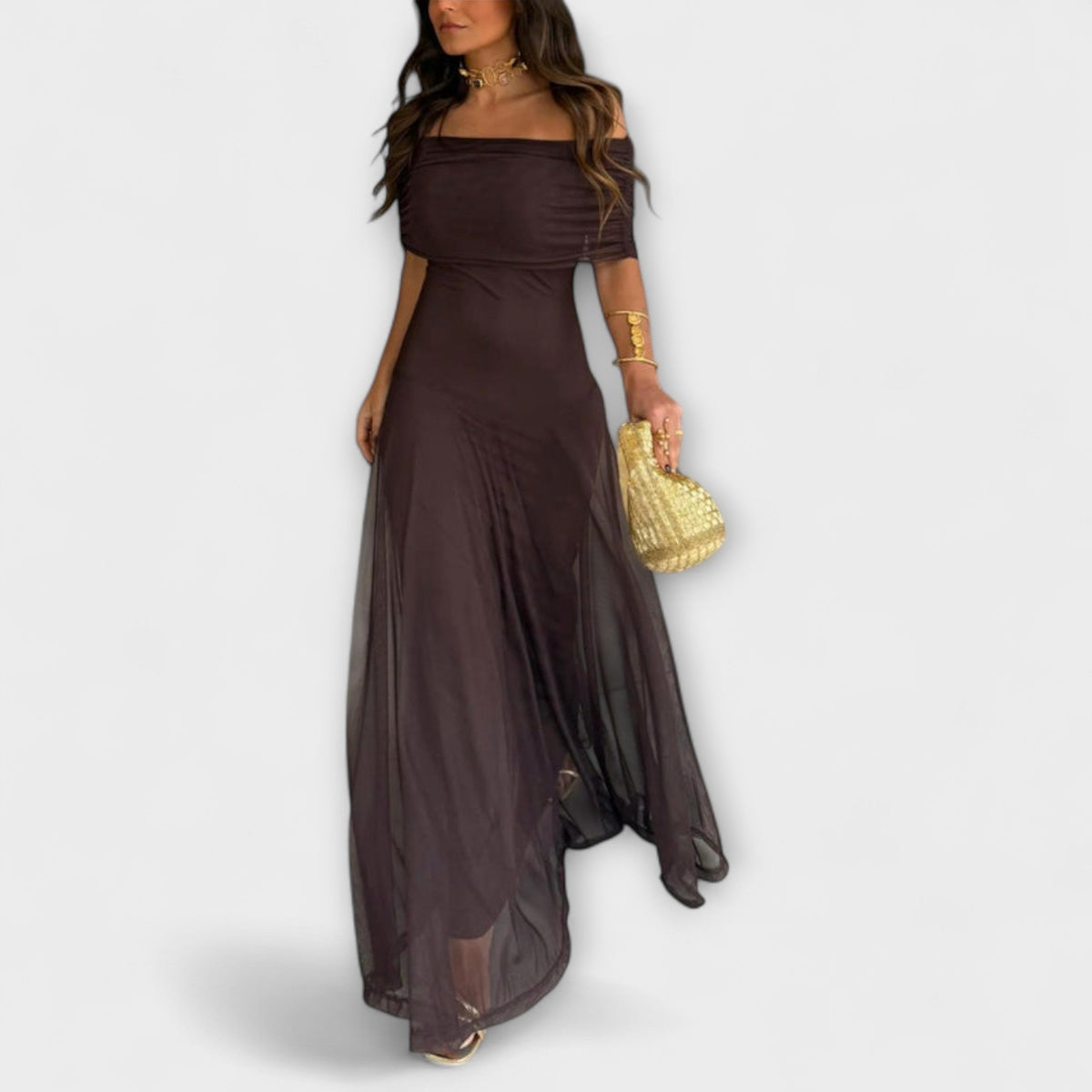 Aracely | Vestido con hombros descubiertos