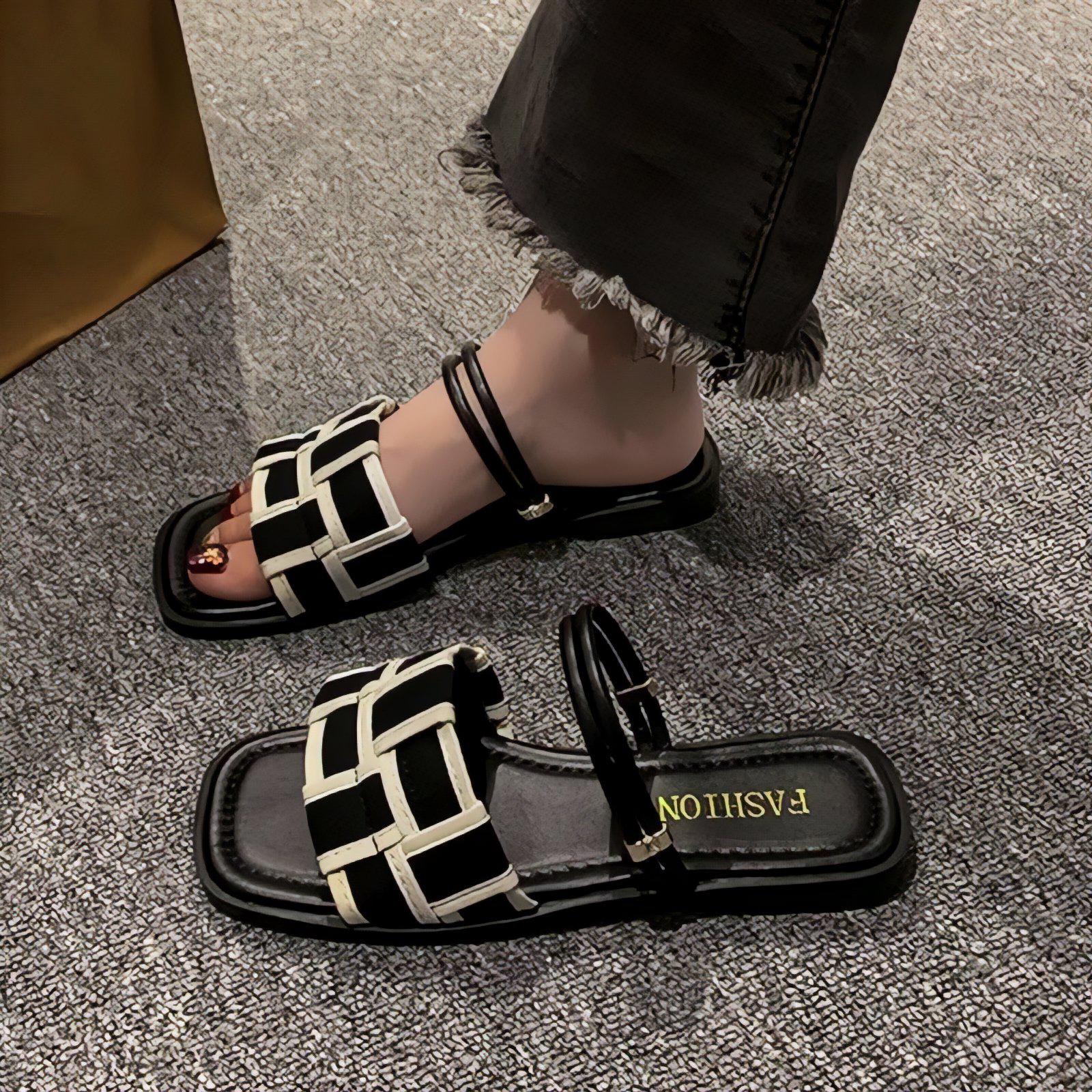 Nina - Sandalias Planas con Punta Abierta