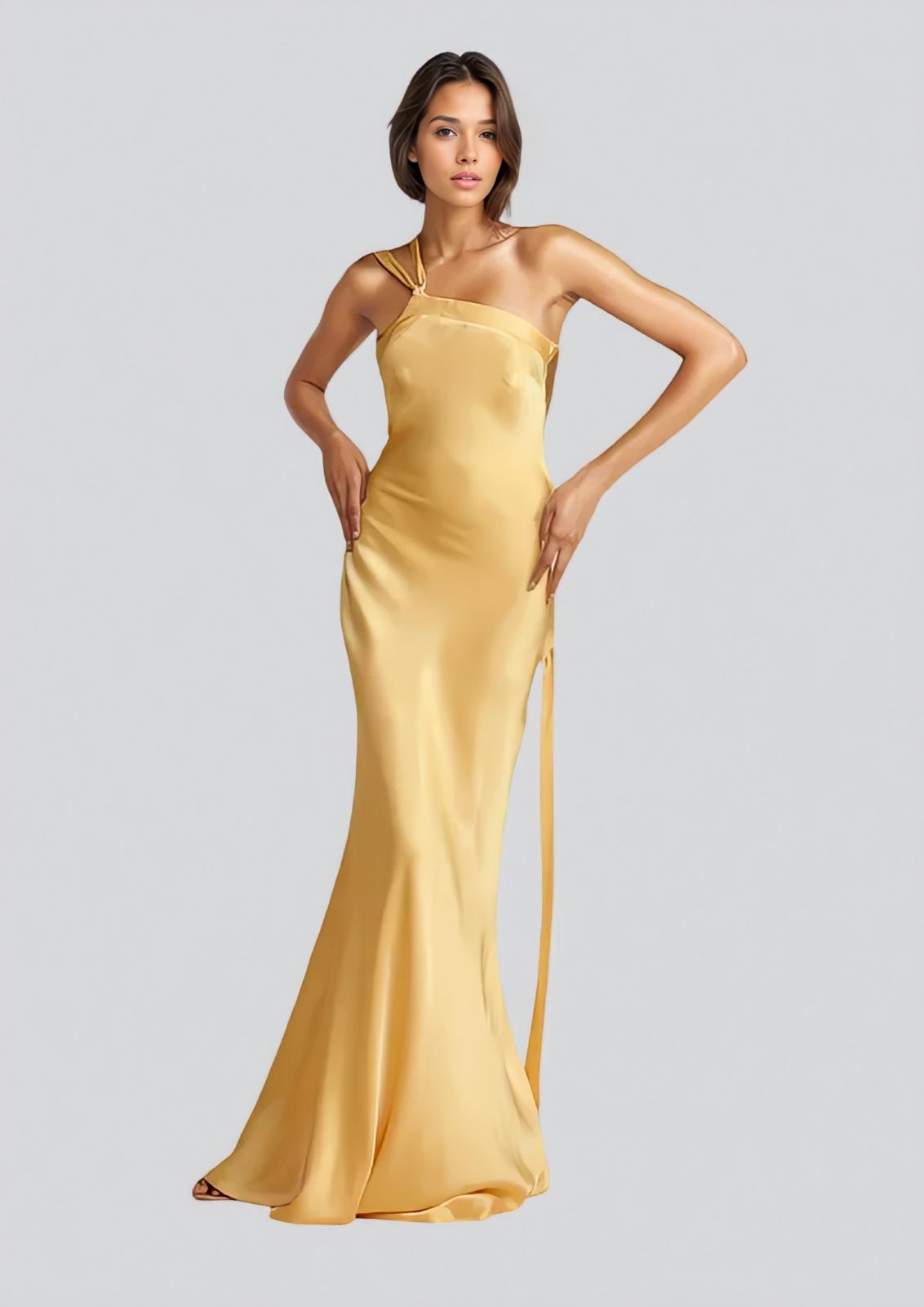 Inés - Vestido dorado elegante