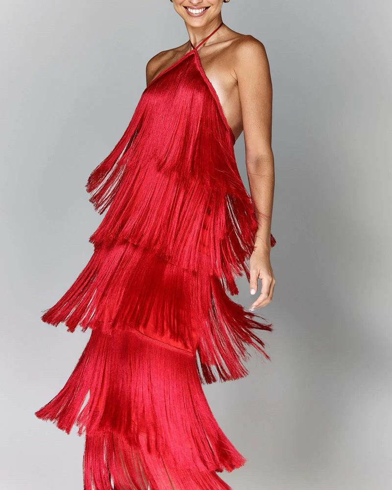 Sandra - Vestido con borlas