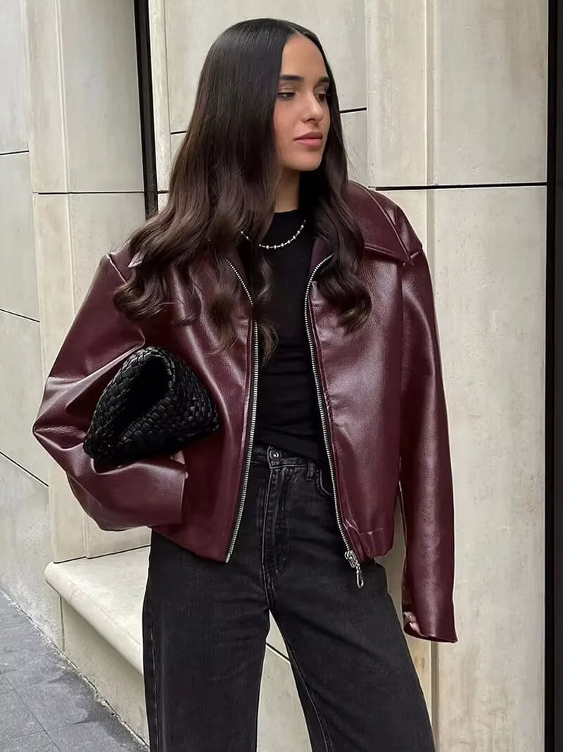 Ana - Bomber de cuero