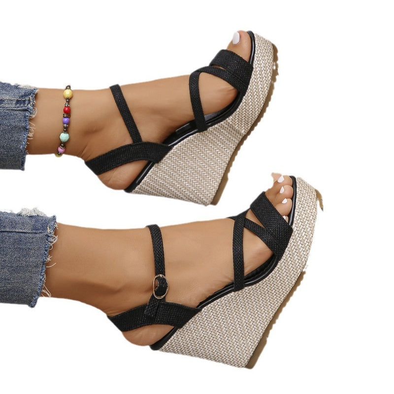 Vanesa - Sandalias de cuña abiertas