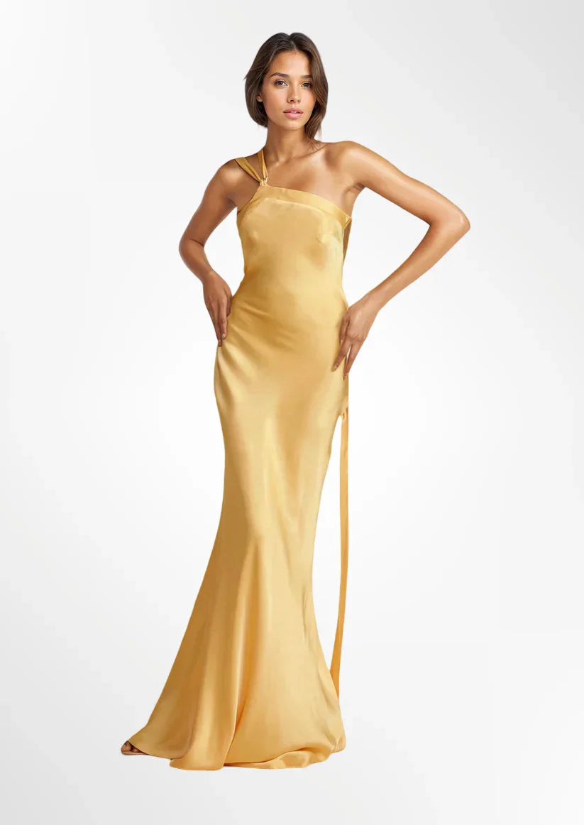 Inés - Vestido dorado elegante